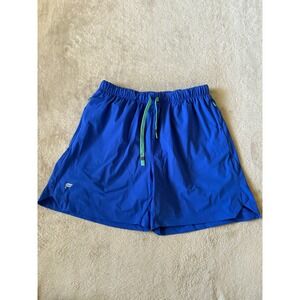 Fabletics Running Shorts‎ Liner Athletic Gym Workout Blue Drawstring Mens